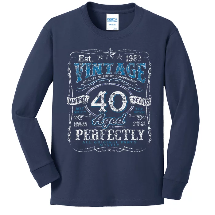 Vintage 1983 Limited Edition 40 Year Old 40th Birthdays Kids Long Sleeve Shirt