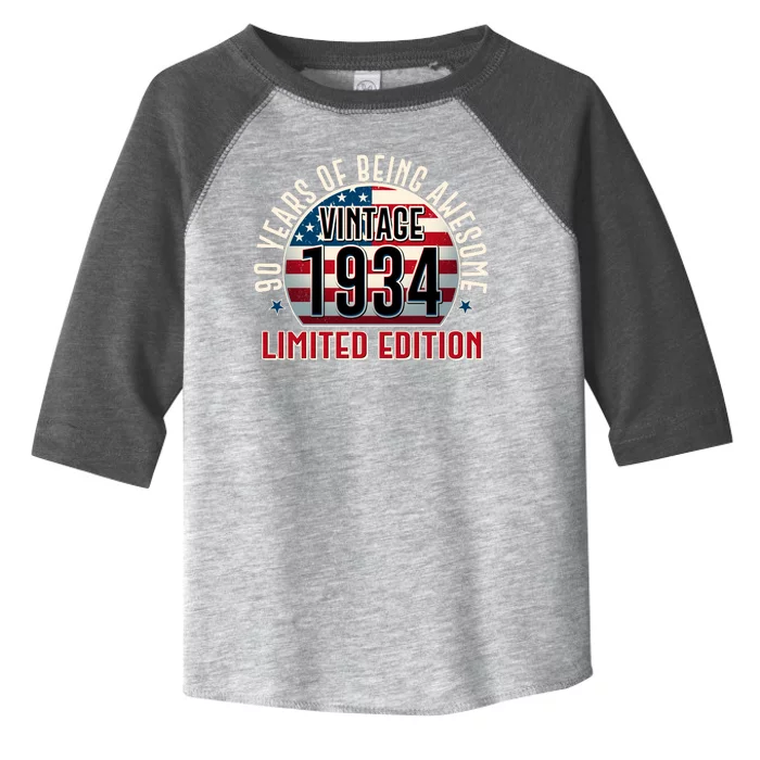 90th Birthday 1934 Limited Edition 90 Years Of Being Awesome Toddler Fine Jersey T-Shirt