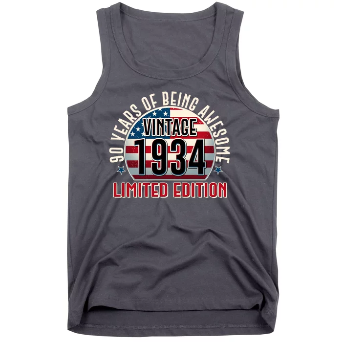 90th Birthday 1934 Limited Edition 90 Years Of Being Awesome Tank Top