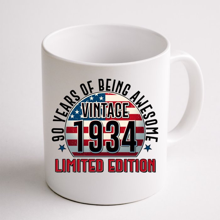 90th Birthday 1934 Limited Edition 90 Years Of Being Awesome Front & Back Coffee Mug