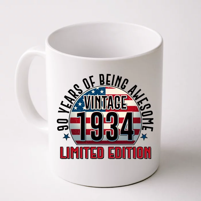 90th Birthday 1934 Limited Edition 90 Years Of Being Awesome Front & Back Coffee Mug