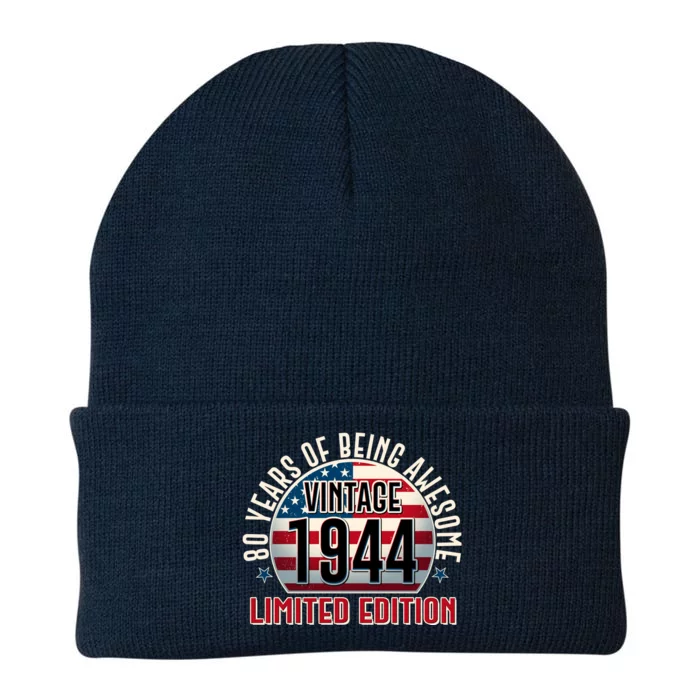 80th Birthday Vintage 1944 Limited Edition 80 Years Of Being Awesome Knit Cap Winter Beanie