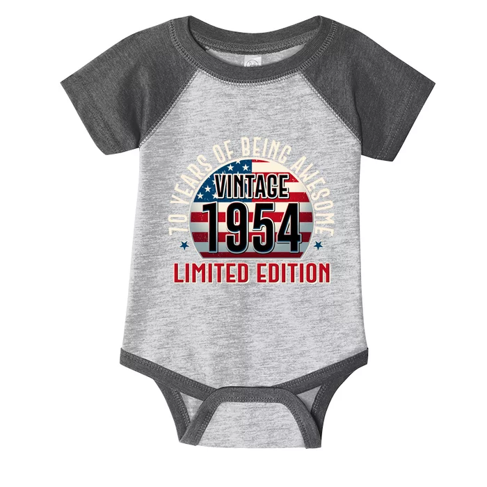 70th Birthday 1954 Limited Edition 70 Years Of Being Awesome Infant Baby Jersey Bodysuit