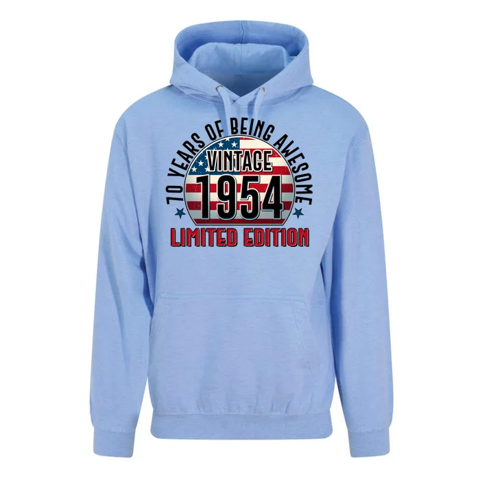 70th Birthday 1954 Limited Edition 70 Years Of Being Awesome Unisex Surf Hoodie