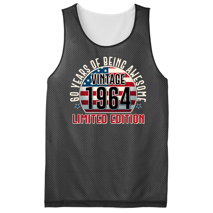 60th Birthday 1964 Limited Edition 60 Years Of Being Awesome Mesh Reversible Basketball Jersey Tank