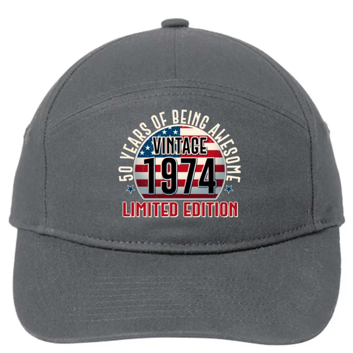 50th Birthday Vintage 1974 Limited Edition 50 Years Of Being Awesome 7-Panel Snapback Hat