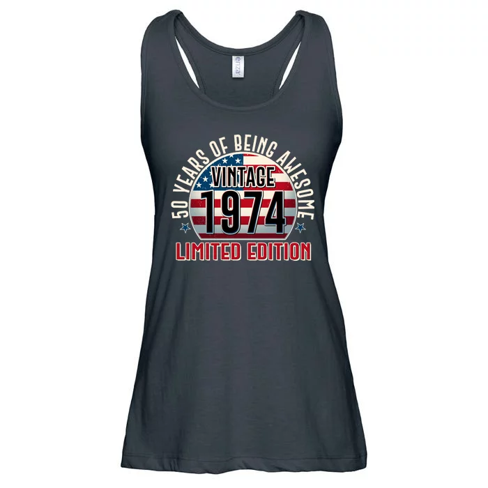 50th Birthday Vintage 1974 Limited Edition 50 Years Of Being Awesome Ladies Essential Flowy Tank