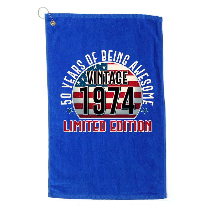 50th Birthday Vintage 1974 Limited Edition 50 Years Of Being Awesome Platinum Collection Golf Towel