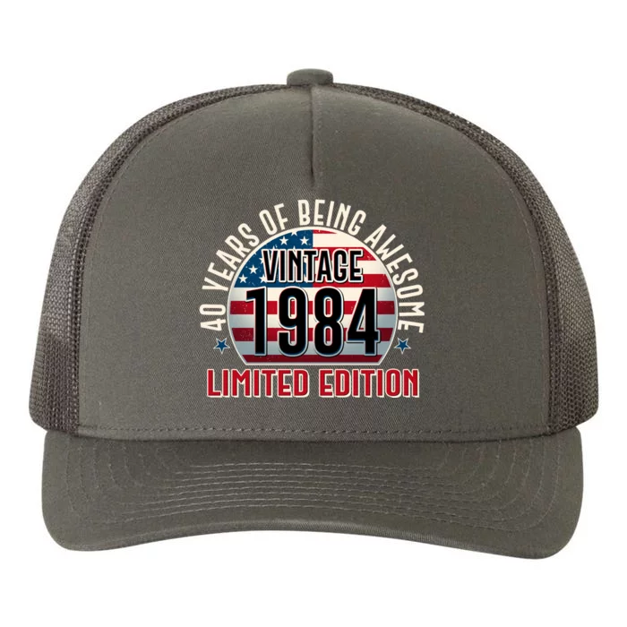 Vintage 1984 Limited Edition 40 Years Of Being Awesome Usa Flag Yupoong Adult 5-Panel Trucker Hat