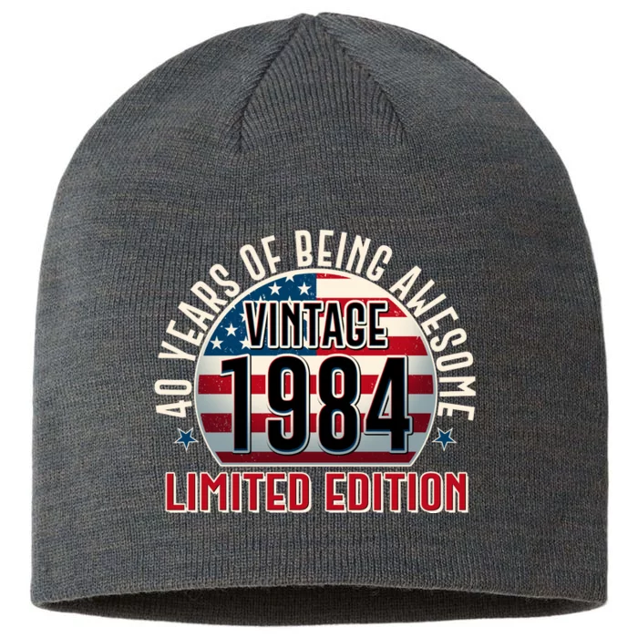 Vintage 1984 Limited Edition 40 Years Of Being Awesome Usa Flag 8 1/2in Sustainable Knit Beanie