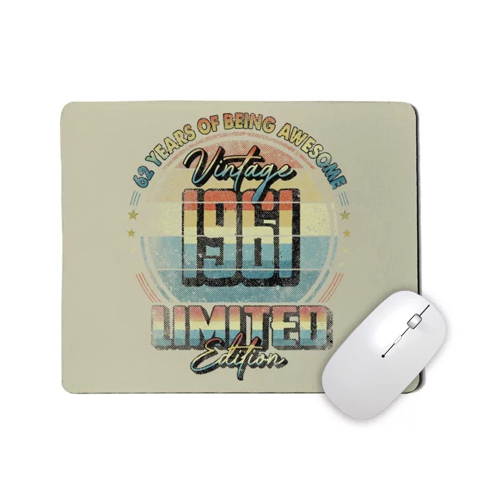 Vintage 1961 Limited Edition 62 Year Old 62nd Birthday Mousepad