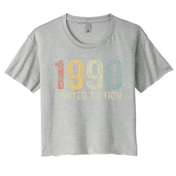 Vintage 1933 Limited Edition 33 Year Old 33th Birthday Gifts Women's Crop Top Tee