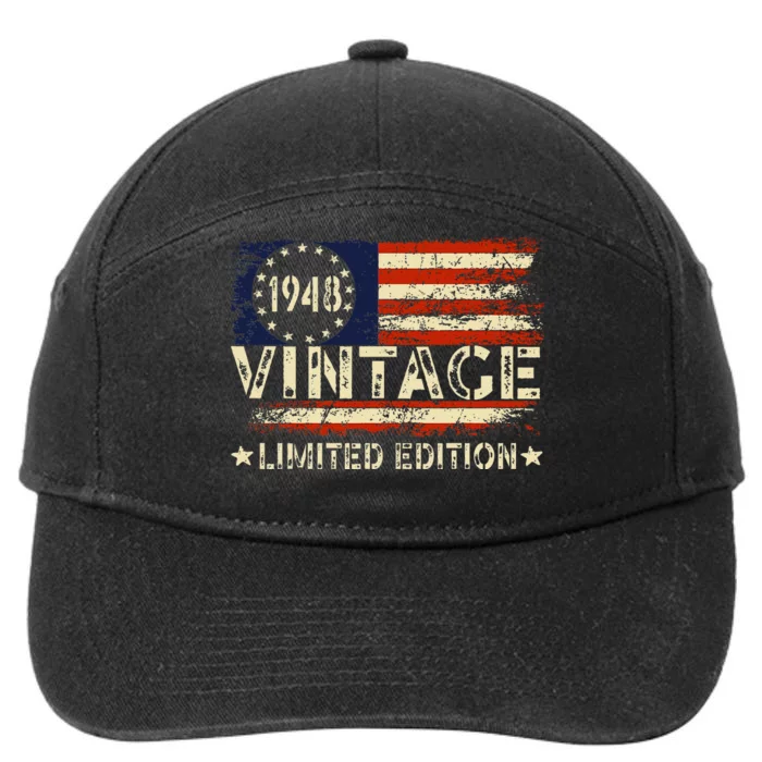 Vintage 1948 Limited Edition 76 Year Old Gifts 76th Birthday 7-Panel Snapback Hat