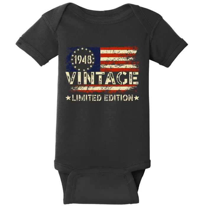 Vintage 1948 Limited Edition 76 Year Old Gifts 76th Birthday Baby Bodysuit