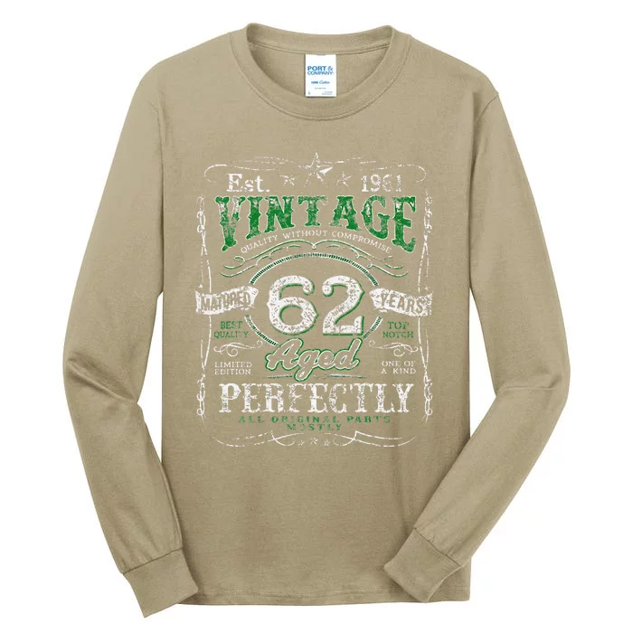 Vintage 1961 Limited Edition 62 Year Old 62nd Birthdays Tall Long Sleeve T-Shirt