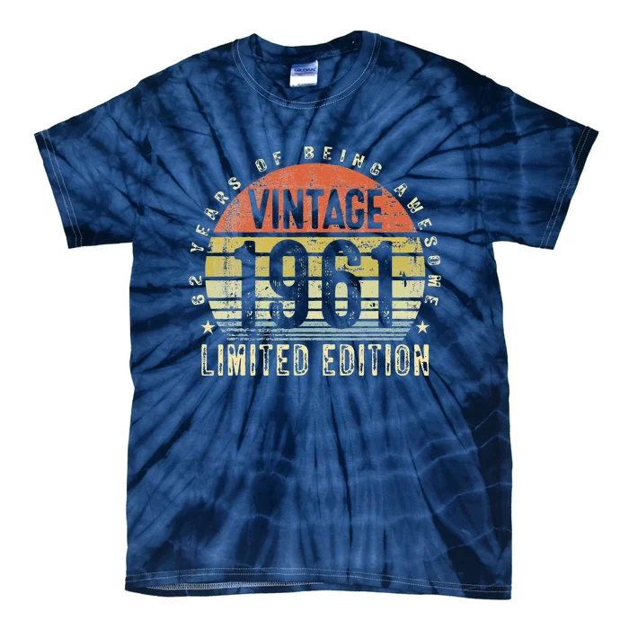 Vintage 1961 Limited Edition 62 Year Old Gifts 62th Birthday Tie-Dye T-Shirt