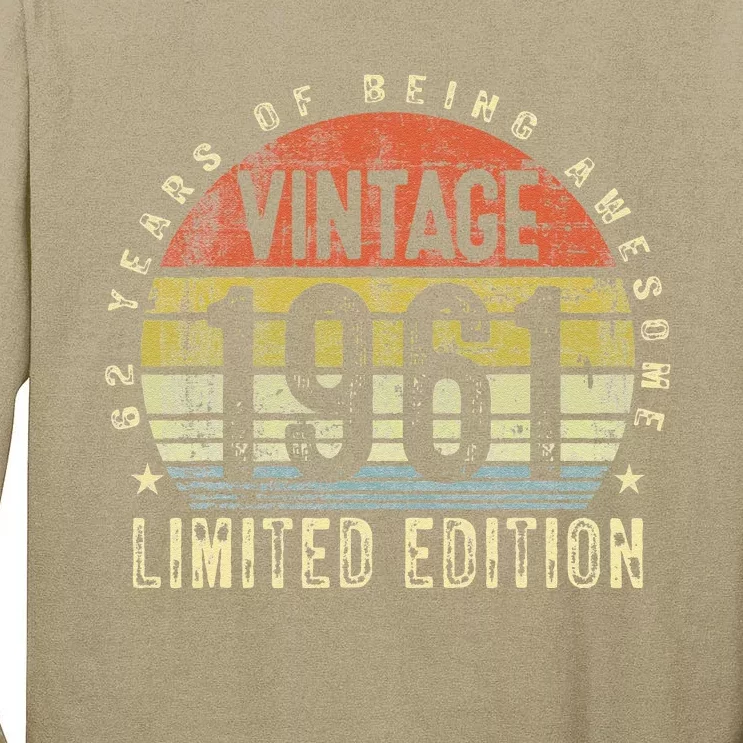 Vintage 1961 Limited Edition 62 Year Old Gifts 62th Birthday Tall Long Sleeve T-Shirt