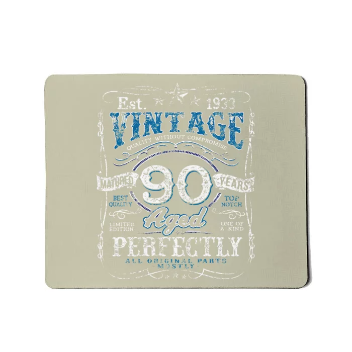 Vintage 1933 Limited Edition 90 Year Old 90th Birthdays Mousepad