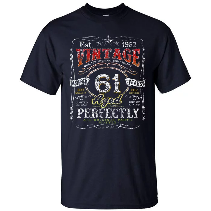 Vintage 1962 Limited Edition 61 Year Old 61st Birthdays Tall T-Shirt