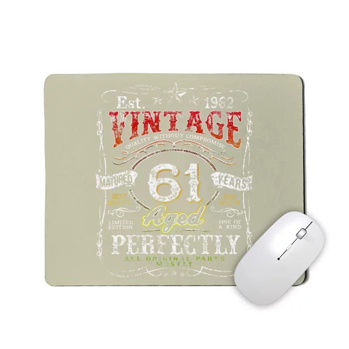 Vintage 1962 Limited Edition 61 Year Old 61st Birthdays Mousepad