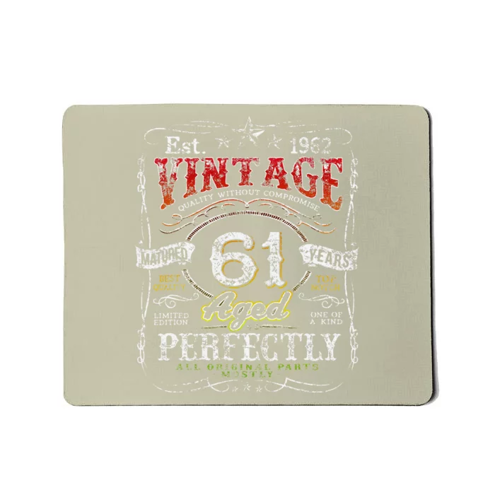 Vintage 1962 Limited Edition 61 Year Old 61st Birthdays Mousepad