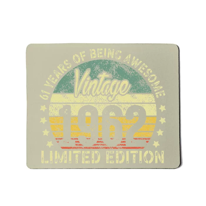 Vintage 1962 Limited Edition 61 Year Old Retro 61th Birthday Mousepad