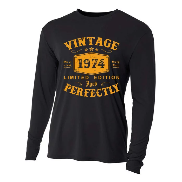 Vintage 1974 Limited Edition Perfectly 48th Birthday Cooling Performance Long Sleeve Crew