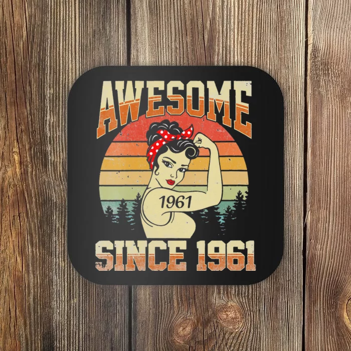 Vintage 1961 Made in 1961 62nd Birthday 62 Years Old Gift Coaster