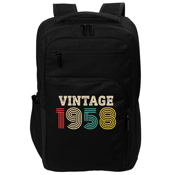 Vintage 1958 Made In 1958 65th Birthday Present Gift 65 Year Old Impact Tech Backpack