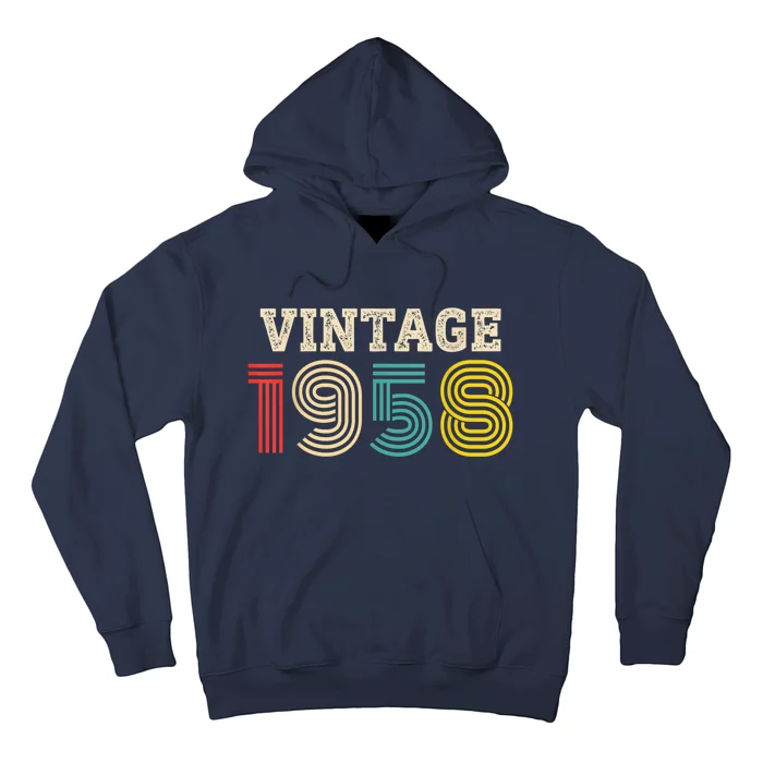 Vintage 1958 Made In 1958 65th Birthday Present Gift 65 Year Old Hoodie