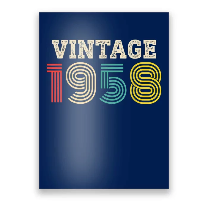 Vintage 1958 Made In 1958 65th Birthday Present Gift 65 Year Old Poster