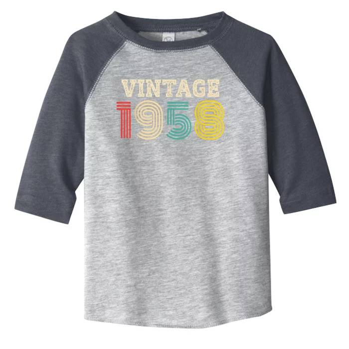 Vintage 1958 Made In 1958 65th Birthday Present Gift 65 Year Old Toddler Fine Jersey T-Shirt