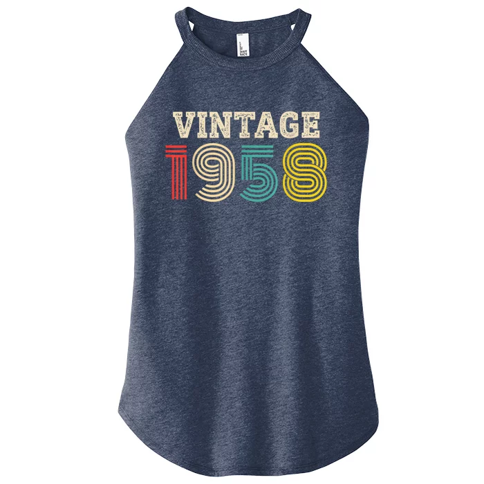 Vintage 1958 Made In 1958 65th Birthday Present Gift 65 Year Old Women’s Perfect Tri Rocker Tank