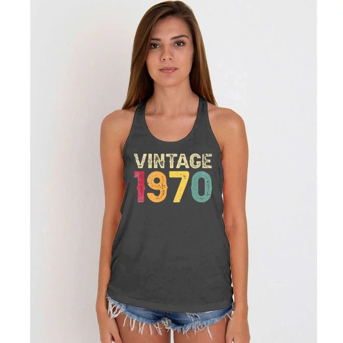 Vintage 1970 Made In 1970 Funny 52nd Birthday 52 Years Old Women's Knotted Racerback Tank