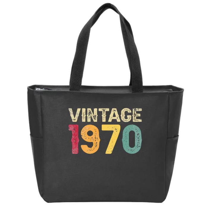 Vintage 1970 Made In 1970 Funny 52nd Birthday 52 Years Old Zip Tote Bag