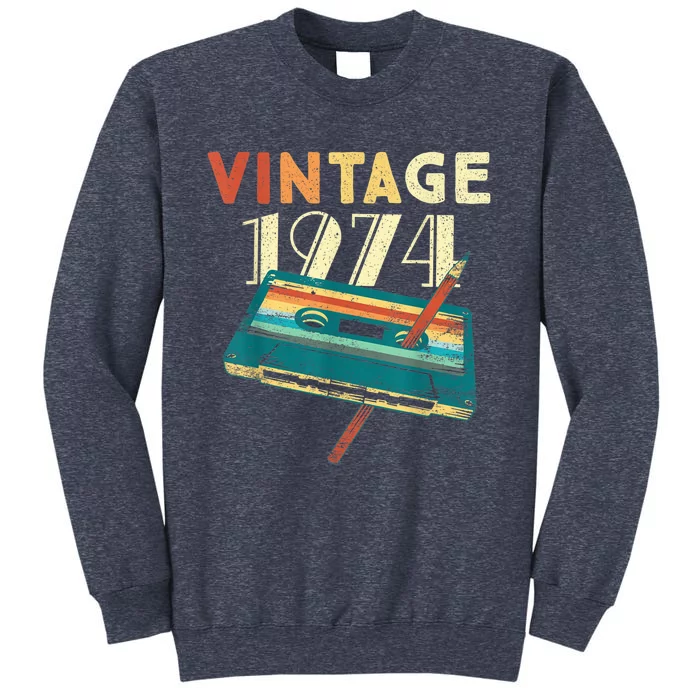 Vintage 1974 Music Cassette 49th Birthday Present Gifts 49 Years Old Sweatshirt