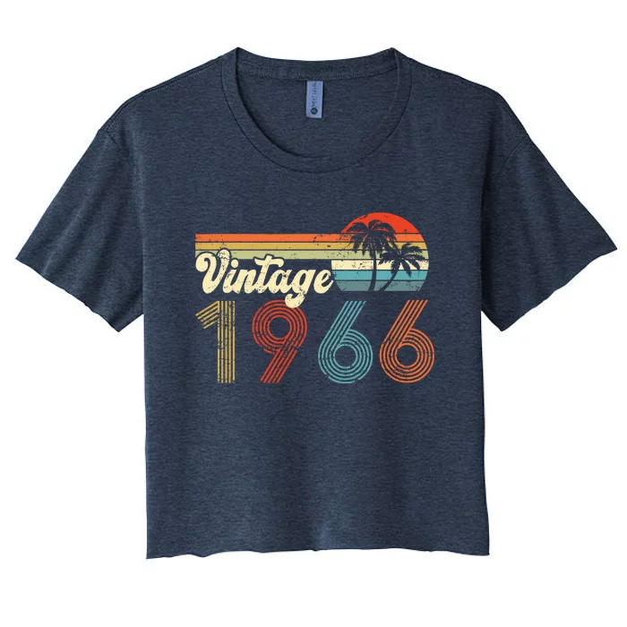 Vintage 1966 Made In 1966 56th Birthday Gift 56 Year Old Women's Crop Top Tee