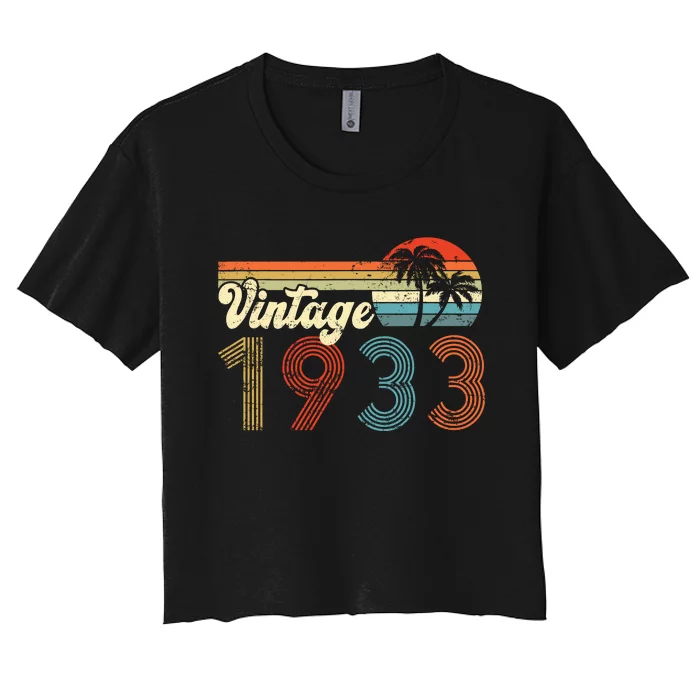 Vintage 1933 Made In 1933 89rd Birthday Gift 89 Year Old Women's Crop Top Tee