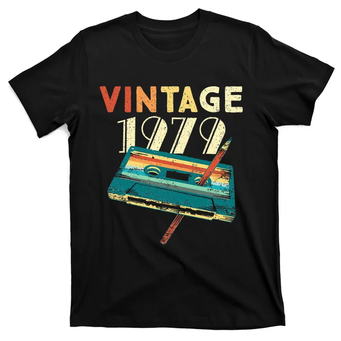 Vintage 1979 Music Cassette 44th Birthday Gifts 44 Years Old T-Shirt