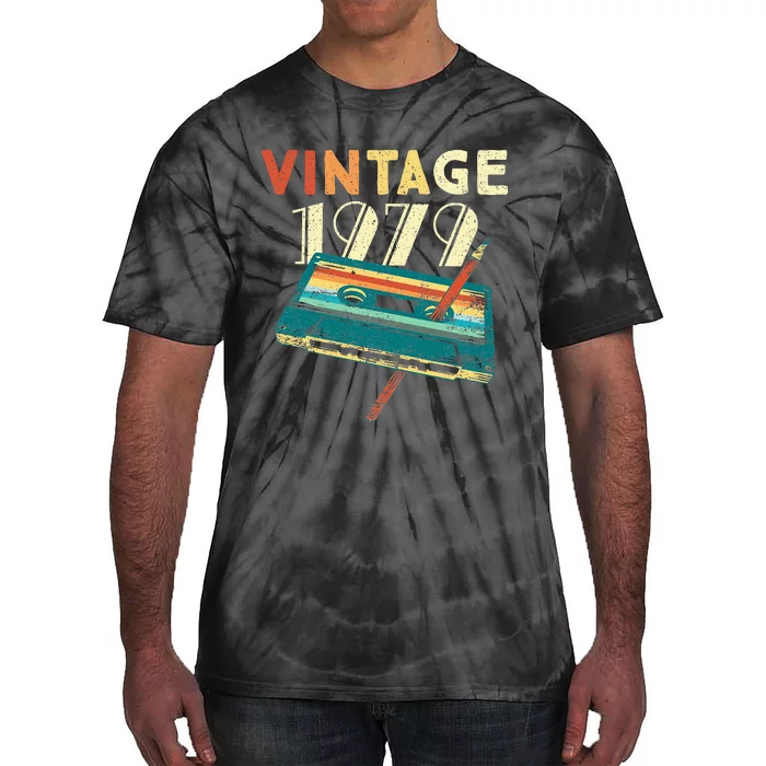 Vintage 1979 Music Cassette 44th Birthday Gifts 44 Years Old Tie-Dye T-Shirt