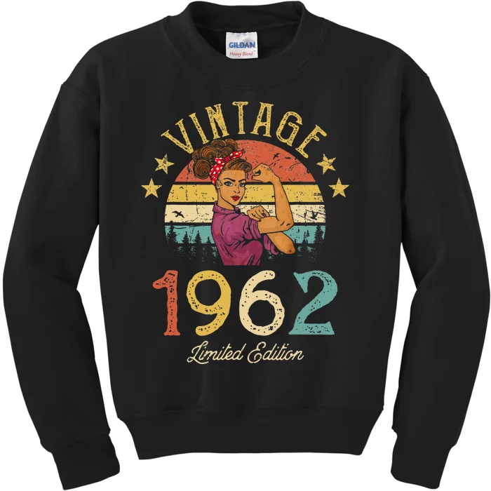 Vintage 1962 Made In 1962 60th Birthday Wo 60 Years Old Kids Sweatshirt