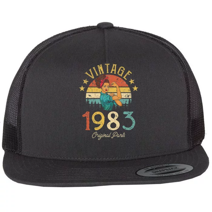 Vintage 1983 Made In 1983 39th Birthday Wo 39 Years Old Flat Bill Trucker Hat