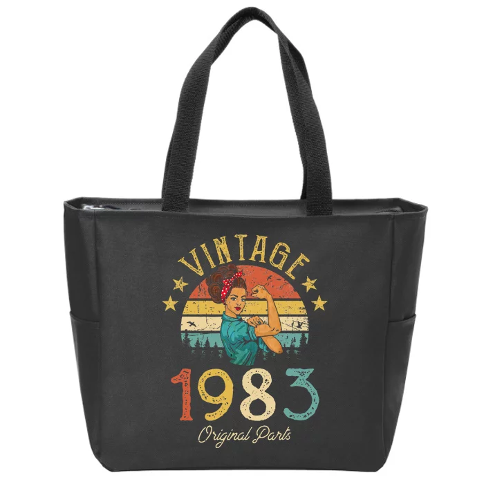 Vintage 1983 Made In 1983 39th Birthday Wo 39 Years Old Zip Tote Bag