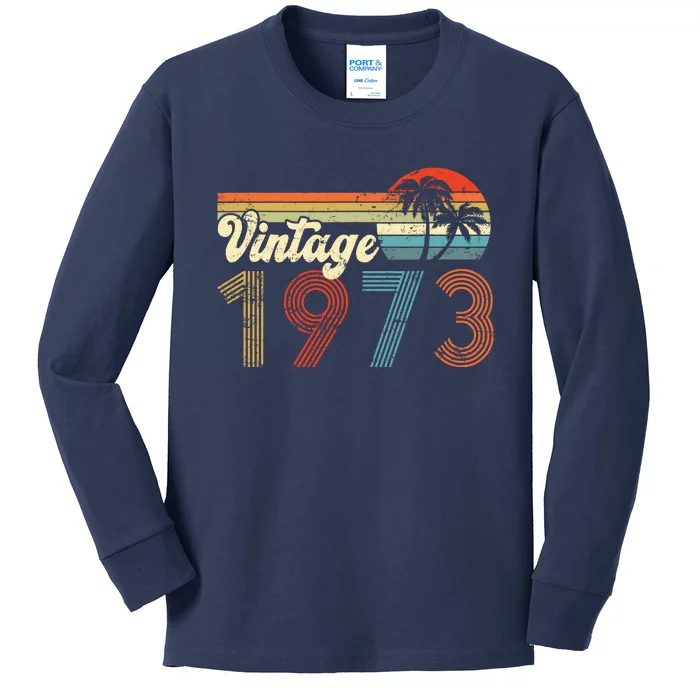 Vintage 1973 Made In 1973 49rd Birthday Gift 49 Year Old Kids Long Sleeve Shirt