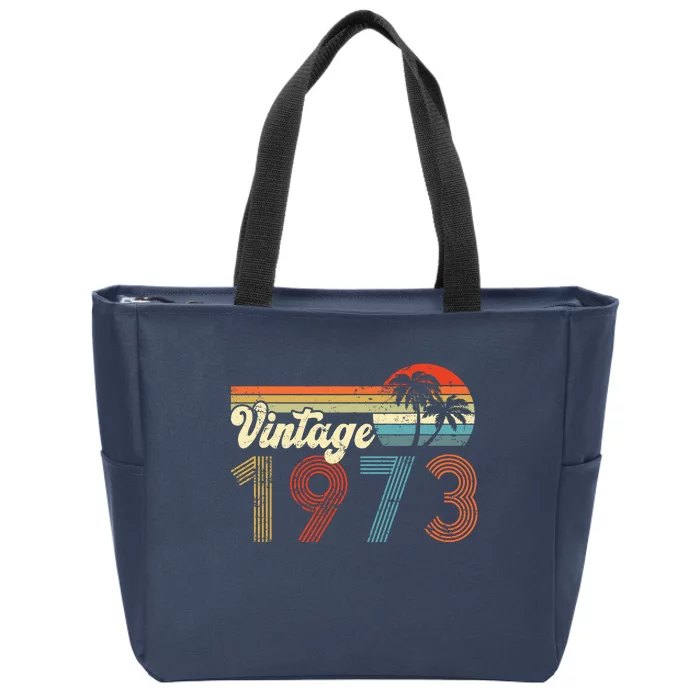 Vintage 1973 Made In 1973 49rd Birthday Gift 49 Year Old Zip Tote Bag