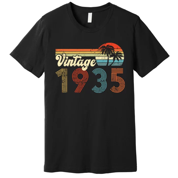 Vintage 1935 Made In 1935 87th Birthday Gift 87 Year Old Premium T-Shirt