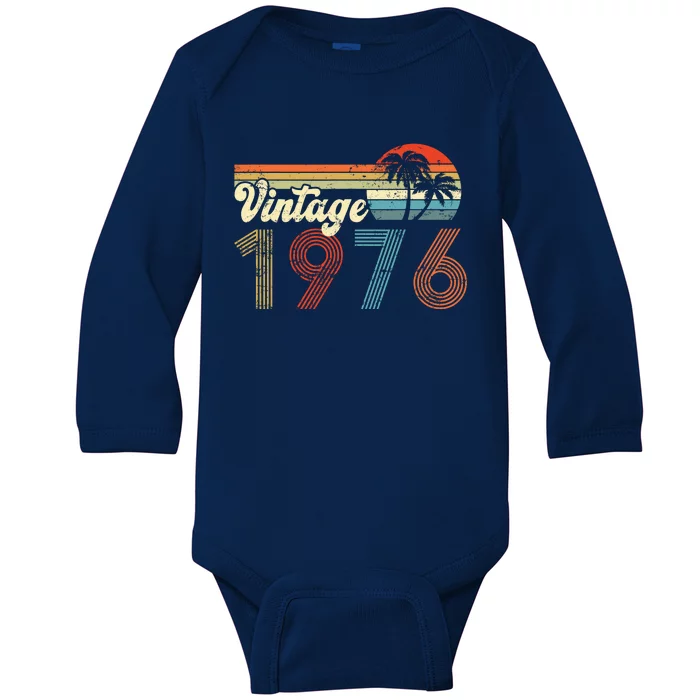 Vintage 1976 Made In 1976 46th Birthday Gift 46 Year Old Baby Long Sleeve Bodysuit