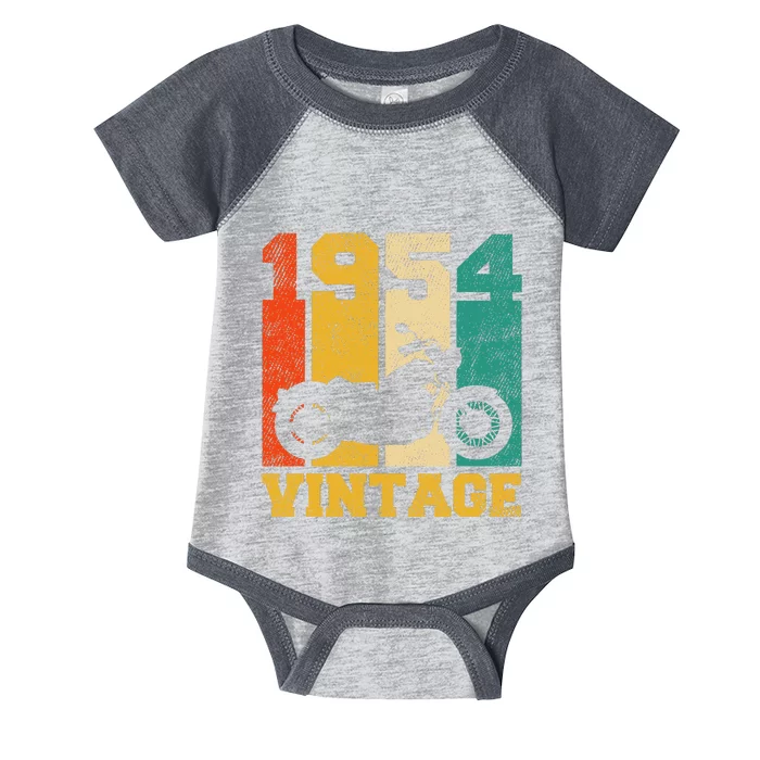 Vintage 1954 Motorcycle 70th Birthday Infant Baby Jersey Bodysuit