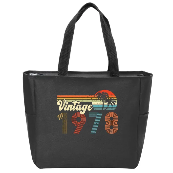 Vintage 1978 Made In 1978 44th Birthday Gift 44 Year Old Zip Tote Bag