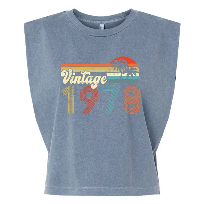 Vintage 1978 Made In 1978 44th Birthday Gift 44 Year Old Garment-Dyed Women's Muscle Tee